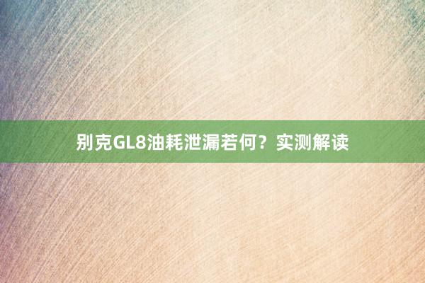 别克GL8油耗泄漏若何？实测解读